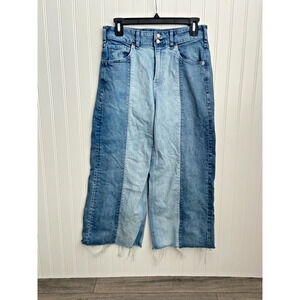 GAP Jeans Women's 28 (6), High Rise Stride Wide Leg Cropped 90’s, Patch Work